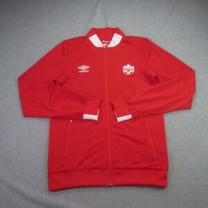 Canada Soccer Jacket Red Mens Small Full Zip Track Training Warm Up Umbro